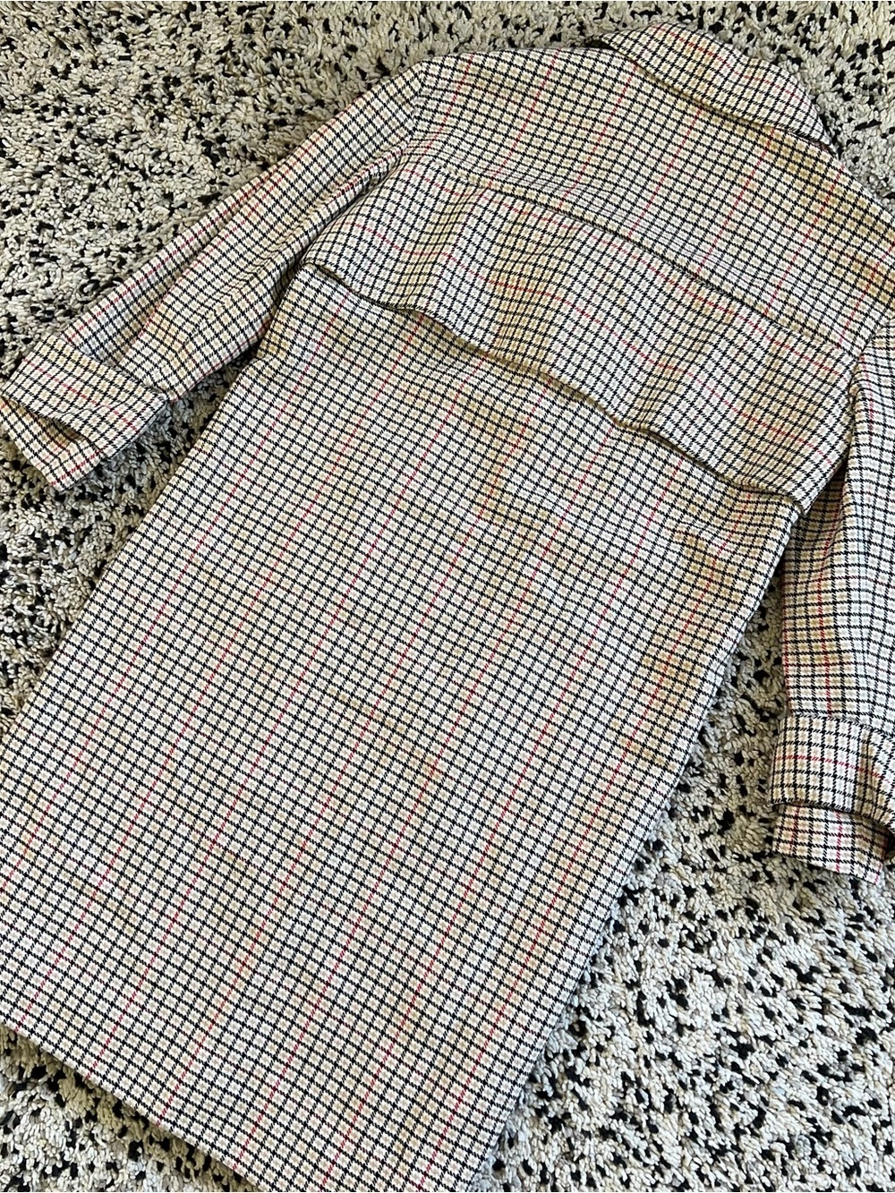 Maje Gessia Carreaux Trench Coat Check Plaid Women’s 38 EU Medium *Missing Belt - Picture 14 of 16